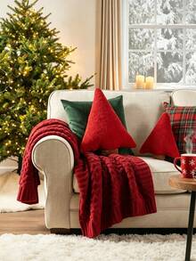 1pc Christmas Tree Throw Pillows, Squishy Plush Cushion Ornaments, Christmas Tree Pattern, Multicolor Style, All‑Season Use, Festive Home Style, For Adults, For Sofa Couch Bedroom Living Room Holiday Decor Occasions - Multiple Styles - View 3