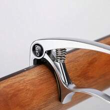 Guitar Capo, Ergonomic Design For Comfortable Grip, Spring Structure For Smooth Operation, Secure Clamping Without Damaging Strings, Includes String Winder Function - Silver - View 5