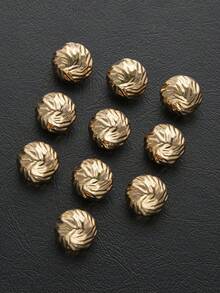 10pcs/Pack Textured Wrinkled Half-Sphere Asymmetrical Metal Buttons, Decorative Hand-Sewn Buttons For Shirts, Cardigans, Dresses, Sweaters, Jackets, DIY Bags, Clothing Sewing, Home Craft Tools Accessories - Multicolor - View 2