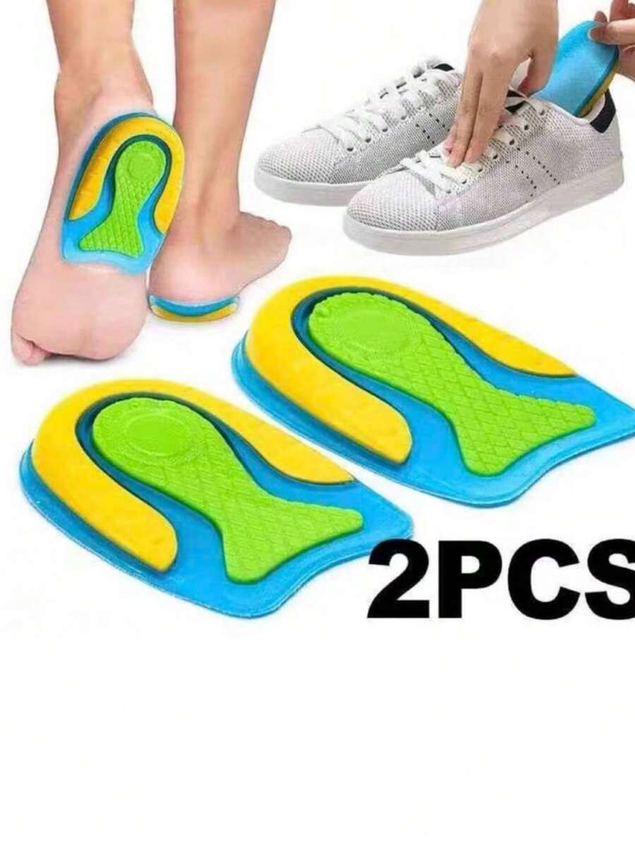 QKC 1 Pair Silicone Heel Pads, Strong Shock Absorption, Disperse Heel Pressure, Protect Heel, Reduce Shoe Friction, U-Shaped Heel Cup Support, Suitable For People Who Stand Or Walk For Long Periods - Blue - View 1