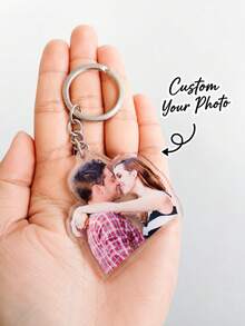 Acrylic Photo Keychain B2 - Customized Acrylic Photo Keychain, Personalized Keychain, Custom Bag Charm, Customizable Pet/Couple/Family Photos, Birthday Gift, Women's Keychain, Valentine's Day, Anniversary, Unique Gift - Multicolor - View 4