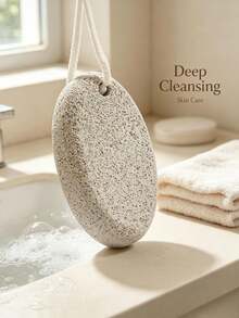 1pc Natural Volcanic Pumice Foot Scrub Stone, Oval Ergonomic Design With Hanging Rope, Fine Pore Surface, Gentle Exfoliating Tool To Remove Calluses And Dead Skin, Suitable For Daily Bathroom Foot SPA Care - Multicolor - View 6