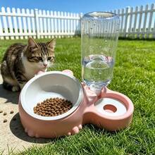 Pet Bowl Set, Includes Water Dispenser And Stainless Steel Bowl, Suitable For Cats And Small Dogs, Blue - 500ml - View 5
