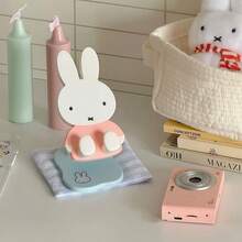 Official Authorized Miffy Foldable Phone Stand Blind Box, Cute Rabbit Character Phone Holder, ABS And Silicone Material Foldable Phone Stand, Cute Style Desktop Phone Holder, Portable Adjustable Smartphone Stand, 1 Random - Multicolor - View 2