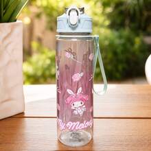 SANRIO 1pc Cute Cartoon Water Cups, Leak-Proof Plastic Sports Water Bottle, Cute Personalized Gift, Suitable For Outdoor Hiking, School, Office, Perfect Gift - Multicolor - View 7