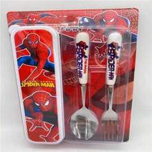 1 Set Of Superhero Cartoon Tableware Spoon And Fork Set Anime Character Party Supplies Tableware Set Kitchen Learning Eating Spoon And Fork With Storage Box School Lunch Tableware - Multicolor - View 6