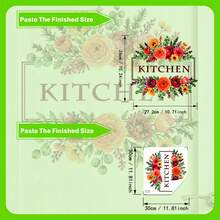 1pc Autumn Rose Kitchen Sign Wall Sticker, Suitable For Home Kitchen Renovation, B&B Restaurant Decor, Cafe Back Kitchen Door Creative Decorative Sticker - Autumn-style Rose - View 4
