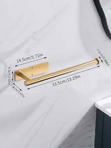 1pc Stainless Steel Kitchen & Bathroom Paper Towel Holder, Wall-Mounted Toilet Paper Rack, No-Drill Towel Bar, Multi-Functional Dish Cloth Holder - Multicolor - View 12
