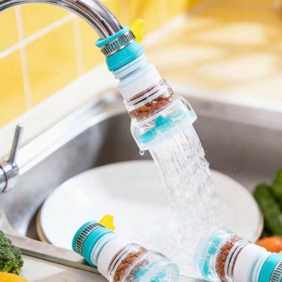 2pcs Faucet Filter 360° Flexible Rotating Spout Extension Head, Universal For Kitchen & Bathroom, Tool-Free Quick Installation, Durable Plastic Material, Water-Saving & Anti-Splash, Multi-Angle Adjustable, Practical Home Gadget - A - View 1