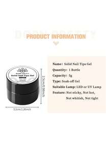 BORN PRETTY 5ml Solid Nail Tips Gel Clear No Sticky UV/LED Curing Adhesive For Press On Nails Carving Flower Rhinestone Moliding - 5ml - View 2