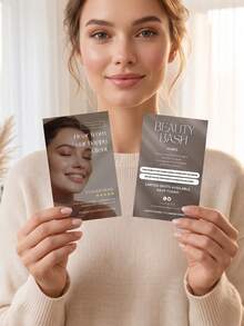 200/500/1000pcs Custom Medspa Business Card,Personalized Beauty Salon Info Card,Custom Photo And Text,Customized Paper Appointment Marketing Card For Aesthetic Clinic,Beauty Studio,Small Beauty Business Marketing Supplies - Multicolor - View 4