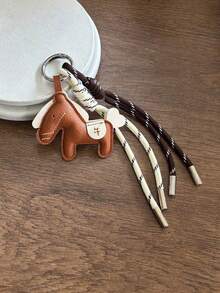 Blogger's Same Style Border Collie Dog Niche Unique Car Key Keychain Bag Charm Couple Braided Lanyard Pendant - Brown - View 2