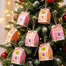 24 Pcs Christmas Empty Advent Calendar 24 Days House Shape Countdown Gift Boxes Christmas Cardboard Number Boxes With 24 Pcs Stickers For Xmas Holiday Party Decor - Multicolor - View 6