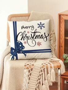 1/4pcs Linen Printed Square Throw Pillow Covers, Christmas Cartoon Character Pattern Pillow Covers (Pillow Insert Not Included), Skin-Friendly Material, Bedding, Suitable For Daily Living Room, Bedroom, Sofa, Car, All-Season Pillow Covers, Holiday Gift - Multicolor - View 7
