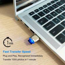 USB C Metal Micro/SD Card Reader, With USB C To USB Adapter, Supports Micro/SD Storage Cards, Suitable For Phone, Computer, Tablet, Car Monitoring Video, Phone Memory Expansion, High-Speed Card Reader, Portable Plug And Play - Multicolor - View 2