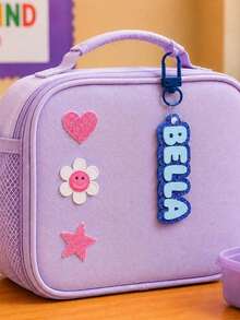 Personalized Bubble Name Keychain, Custom Acrylic Backpack Tag, Cute School Bag Charm - Multicolor - View 3