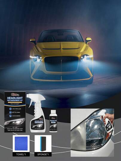 Homonth Headlight Restoration Kit, Car Light Surface Yellowing, Fogging And Scratch Care Cleaning Maintenance Set, Fast Volatility, Easy To Clean And Faster Drying Speed. Removes Yellowing And Dullness From Car Lights, Cleans Surface, Restores To Like-New Condition, Long-Lasting Clean