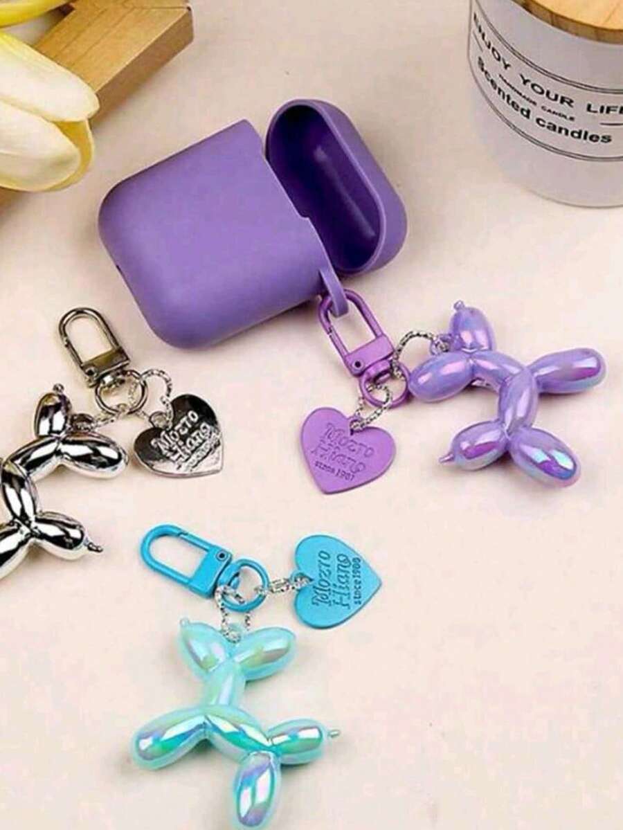 1 Gantungan Kunci Anjing Balon Warna-warni, Gantungan Kunci Ransel, Tas Tangan, Dompet, Ponsel, Gantungan Kunci Dekoratif untuk Headphone dan Kunci Mobil, Aksesoris Mobil Halloween - MultiWarna - View 1