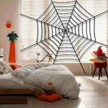 1pc Giant Spider Web Halloween Decoration, Suitable For Outdoor/Indoor, Yard/Home/Costume Party/Haunted House Decoration, Outdoor Decoration, Suitable For Yard, Haunted House, Window, Party, Porch, Indoor/Outdoor Universal Decoration - Multicolor - View 6
