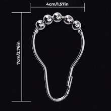 6/12/24pcs Rustproof Stainless Steel Shower Curtain Hooks Rings, Roller Ball Glide Metal Hooks For Bathroom Shower Rods Liner, Back To School Supplies College Dorm Bathroom Essentials Decor - A - View 10