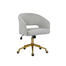 HengMing Home Office Desk Chair With Velvet Upholstery, Decorative Armchair With Armrests, 1 Piece - Light Grey - View 4