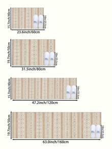 1件淺色波希米亞印花矽藻土吸水小廚房地墊，適用於客廳臥室地毯、防滑浴室地墊、洗衣房、室內外門墊、辦公室走廊區域地毯、居家節日裝飾、書房與遊戲區 - 杏色 - 查看 4