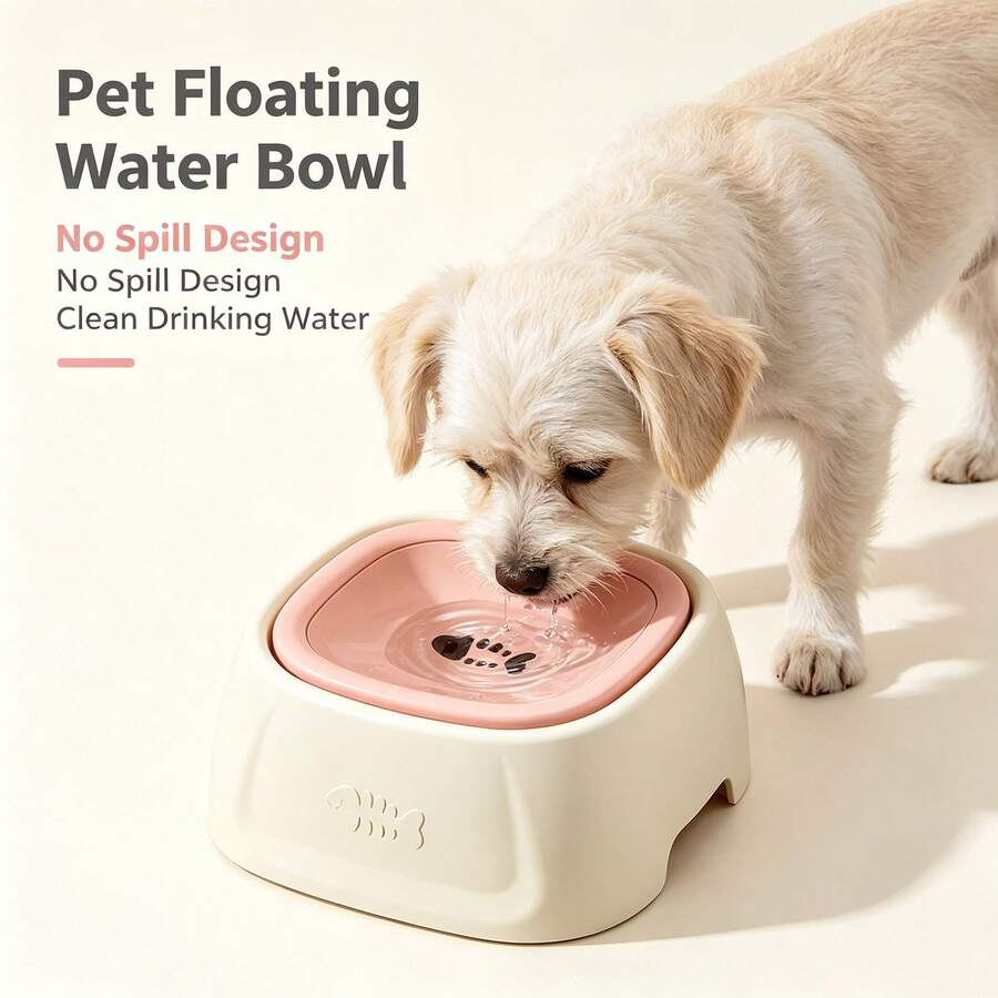1500ml Floating Pet Water Bowl, Anti-Moisture Mouth Design, Transparent Floating Water Dispenser, Suitable For Cats And Dogs, Anti-Splash, Suitable For Bichon Frise And Small To Medium Pets