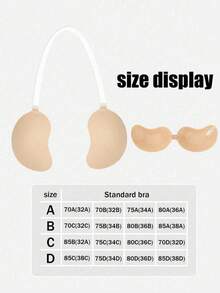 1/2pcs (Includes 20 Nipple Covers) Mango-Shaped Front-Closure Breast Pads With Transparent Shoulder Straps, Invisible Bra, Soft And Comfortable, Suitable For Backless Dresses, Wedding Gowns, Date And Party Outfits - Multicolor - View 6