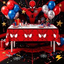 1pc Anime Cartoon Tablecloth, Rectangular Waterproof Party Table Cover, Birthday Celebration, Theme Party, Festival Dress Up, And Indoor Activity Table Decoration Supplies Network Pattern Decorative Table Cover - Multicolor - View 4