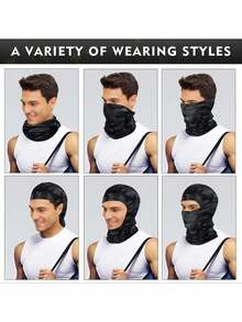 1pc Or 2pcs Or 3pcs Universal Ski Balaclava Face Mask, Windproof Full Face Head Cover, UV Protection Ski Headscarf, Suitable For Outdoor Combat Military Tactical Hiking And Wilderness Exploration - Multicolor - View 7