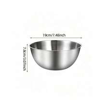 1/4pcs Stainless Steel Salad Mixing Bowl, Food Storage Container, Kitchen Prep Bowl, Kitchen Salad Bowl, Suitable For Dough Kneading, Vegetable Washing, Baking Preparation, Salad Making And Egg Beating, Essential Choice For Kitchen Cooking, Baking And Meal Preparation - Silver - View 15