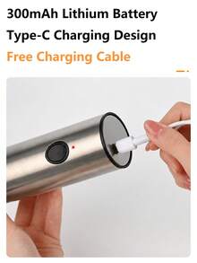 1 buah Set Penggiling Garam dan Merica Elektrik Isi Ulang, Penggiling Merica Otomatis Stainless Steel dengan Alas Penyimpanan Hitam, Lampu LED, Dapat Diisi Ulang Tipe-C, Tingkat Kekasaran yang Dapat Diatur, Peralatan Dapur, Hadiah Dapur - Perak - View 6