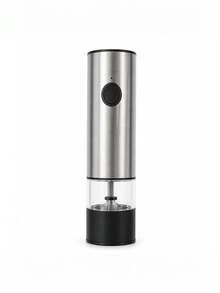 1 buah Set Penggiling Garam dan Merica Elektrik Isi Ulang, Penggiling Merica Otomatis Stainless Steel dengan Alas Penyimpanan Hitam, Lampu LED, Dapat Diisi Ulang Tipe-C, Tingkat Kekasaran yang Dapat Diatur, Peralatan Dapur, Hadiah Dapur - Perak - View 13