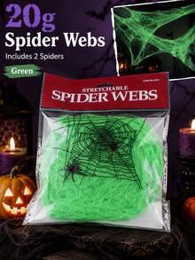 Halloween Spider Web Decor, Halloween Haunted House Graveyard Spider Web Strings With Fake Spiders, Halloween Decoration Props For Party, Costume, Photography Backdrop, Perfect Halloween Gift - Multicolor - View 24