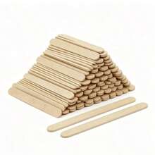 50/100/150/200/300pcs Disposable Wooden Popsicle Sticks, Wax Sticks, Popsicle Molds, Coffee Stirrers, Lollipop Sticks, Popsicle Accessories, Baking Supplies, Handmade Crafts, Toy Making, Dessert Scrapers, Summer Essentials, Kitchen Tools, Bakery Supplies - Multicolor - View 6