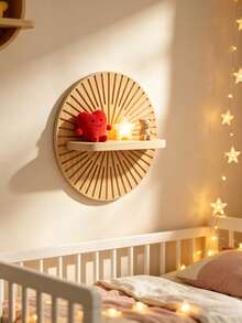 OBOVAY 2pcs Wooden Wall Mounted Bookshelf Set, Sunburst Pattern Wall Shelf, Bohemian Style DIY Handmade Wall Shelf, Wall Storage Rack, Room Decor, Bedroom Decor, Wall Decor, Home Decor, Office Decor, Kitchen Decor, Bathroom Decor, Wedding Decor, Suitable For Bedroom, Kitchen, Living Room, Bathroom, Office, Coffee Corner, Wedding, 1pc - Random Color/style - View 14