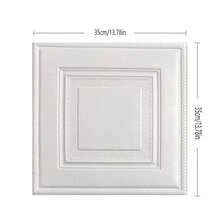 35*35cm Regular Square Frame 3D Textured Wallpaper, Clean Lines, Pure Matte White, Waterproof & Moisture-Proof, Self-Adhesive, Modern Minimalist Versatile. Suitable For Living Room, Bedroom, Kitchen, Bathroom, Ceiling, Easily Enhancing Home Premium Feel. - Grid - View 3