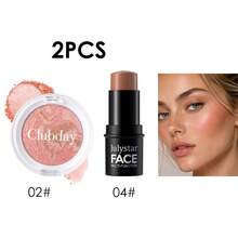 Effortless Sculpt Blush Contour Makeup Set, Marbled Baked Blush Brings Luminous Natural Flush, Contour Stick Enhances Facial 3D Effect. Lightweight Non‑Greasy Texture, Keeps Flawless All‑Day Look For Various Makeup Styles. - Set - View 12