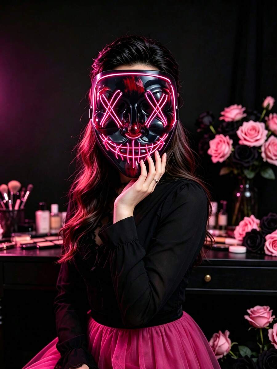 萬聖節面具 多色可選 The Purge 主題面具 恐怖尖叫面具 適合節日角色扮演 萬聖節禮物 節日必需品 不發光 - 彩色 - 查看 1
