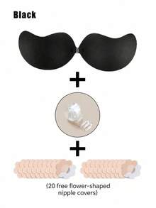 1/2pcs (Includes 20 Nipple Covers) Mango-Shaped Front-Closure Breast Pads With Transparent Shoulder Straps, Invisible Bra, Soft And Comfortable, Suitable For Backless Dresses, Wedding Gowns, Date And Party Outfits - Multicolor - View 19