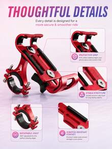 1pc Aluminum Alloy Phone Holder, Rotatable Handlebar Phone Mount For Cycling Navigation, Cycling Gear - Multicolor - View 10