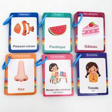 Lachilly 6 Sets Children's French Vocabulary Flashcards, 228 Words, Preschool Educational Toy, Montessori Language Learning Cards, Classroom Resource - Set-002 6 Themes French Card Set - View 6