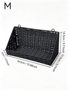 1pc Bathroom Storage Rack Decorative Storage Shelf Woven Bamboo Hanging Storage Basket Bathroom Accessories Kitchen Storage Wall-Mounted Toiletries Storage Basket - Multicolor - View 15