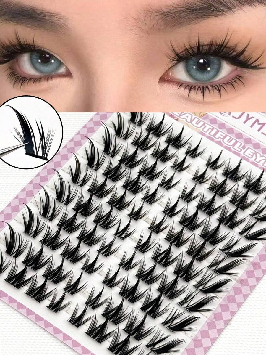 36pcs Cartoon Dog Style C Curl Natural Thick Cat Eye Fox Faux Eyelashes, Suitable For Women's Eye Makeup, Party, Nightclub, Beginner Friendly, Reusable - C - View 1