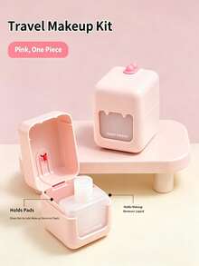 Portable Makeup Remover Box, 2-In-1 Travel Makeup Remover Container With Cotton Pad Storage And Liquid Reservoir, Compact Refillable Makeup Remover Box, Portable Cosmetic Storage Box, Suitable For Travel, Daily Use, Women - Multicolor - View 9