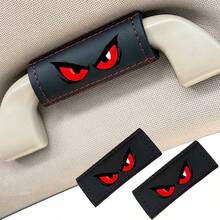 Evil Red Eye Print Car Door Handle Protector, Leather Material Car Interior Door Handle Armrest Cover, Car Interior Decoration Accessory - A - View 3