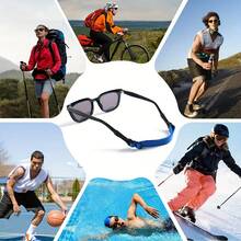 2pcs/Set Sports Anti-Slip Glasses Lanyard, Colorful Adjustable Elastic Eyeglass Chain, Anti-Loss Glasses Accessory, Suitable For Cycling And Running - Multicolor - View 6