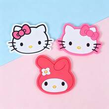 Sanrio Cartoon Coasters, Hello Kitty & My Melody Insulated Cup Mats, Cute Non-Slip Drinkware Coasters, Home Kitchen Coffee Tea Cup Decorative Table Mats - A - View 4