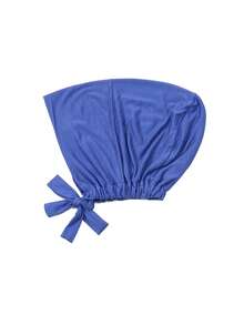 1pc Women's Solid Color Elastic Band Adjustable Beanie Hat Scarf Cap - A-royal Blue (Upgraded Version) - View 7