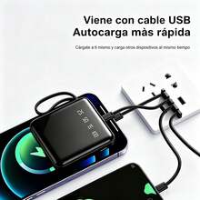 AMAZING VISION Practical And Functional Gift: 10000mAh Portable Charger With Built-In Cables, Fast Charging, Compact Design, Compatible With All Smartphones - Random - View 4